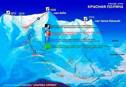 statiuni de schi din Soci, o hartă, hoteluri, fotografii, videoclipuri