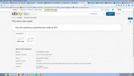 Instrucțiuni privind modul de deschidere a cazului pentru necolectate pe eBay