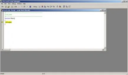 Hibakereső eszközök Microsoft Script Editor, microsoft script debugger Terrasoft 3