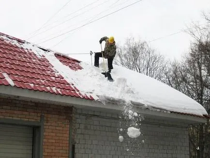 Hogyan tisztítsa meg a tetőt a hó és jég