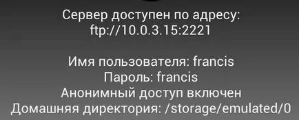 Fájlmásoláshoz a számítógépről android - ftp szerver