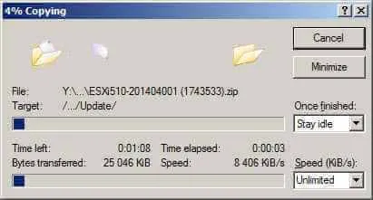 Как да копиране на файл в ESXi 5