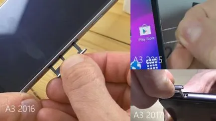 Hogyan kell behelyezni a SIM-kártyát a Samsung Galaxy A3 fotó, videó