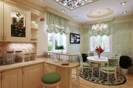 Кухня хол в стила на Прованс - снимка интериор