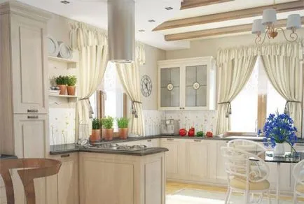 Кухня хол в стила на Прованс - снимка интериор
