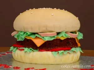 Master class de pe tort 3D - Hamburger, tort de vis