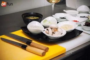 Майсторски клас от Моримото ресторант Боб телешко месо с гъби ризото и черен трюфел -