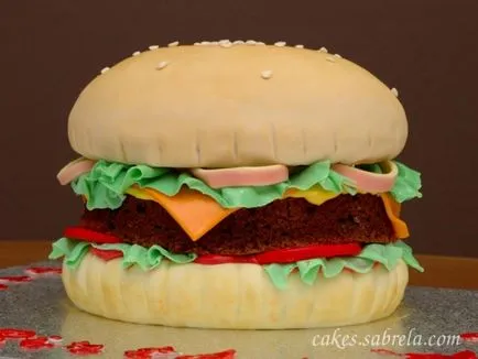 Mester osztályban a tortán 3d - hamburger, álom torta