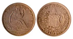 Amerikai érmék címletek 1, 5, 10, 25, 50 cent egy dollár (ezüst vagy arany) Leírás