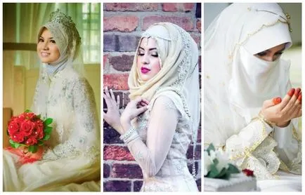 rochii de mireasa musulmane cu mâneci și hijab (110 poze), rochie fantezie