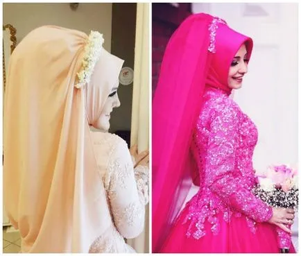 Muzulmán esküvői ruhák ujjakkal és hidzsáb (110 fotó), jelmezes