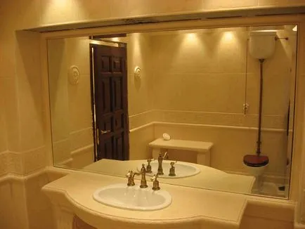 На каква височина да се мотае едно огледало в банята