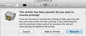 Тя не се отпечатва на принтера в Mac OS