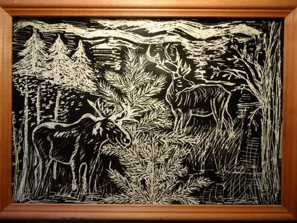 A nem hagyományos festési technikát - scratchboard iskolások számára