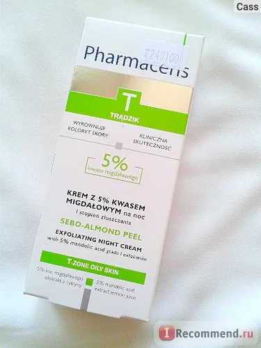 Crema de noapte pentru Pharmaceris-peeling fata de 5% mandelic-Sebo migdale Pell Acid - «lupta mea pentru