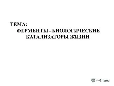 при представяне на ензимите - биологични катализатори живот