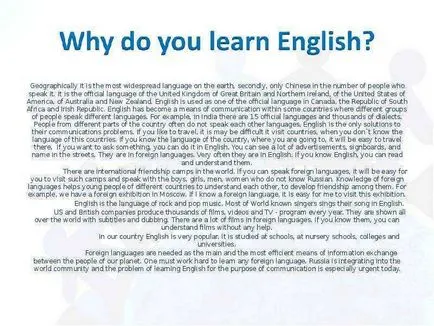 Bemutatkozás Miért angolul tanulni