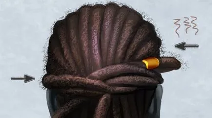 Desen panglica de par realiste și dreadlocks