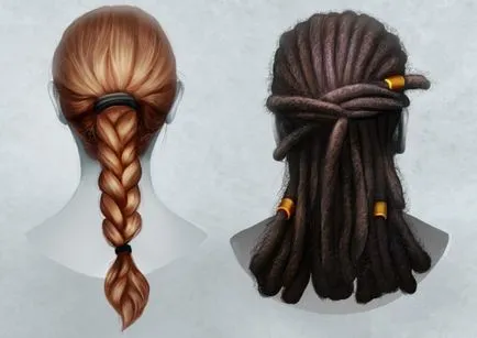 Desen panglica de par realiste și dreadlocks