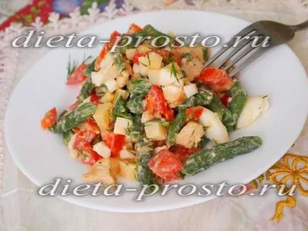 Saláta csirkével és zöldbab