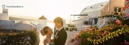 Szimbolikus esküvői Santorini és lehetőségek az árak, vanília égbolt esküvők