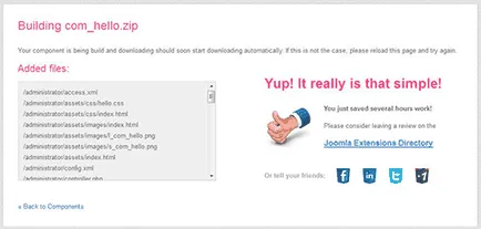 Създаване на компонент чрез Joomla компонент създател