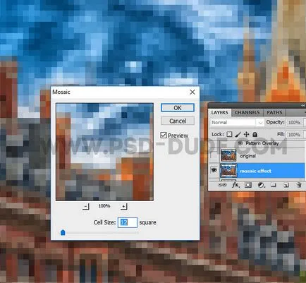 Създаване на мозайка ефект върху изображението в Photoshop
