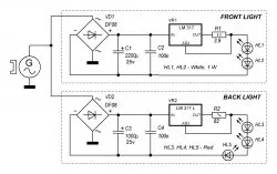 Világítási berendezés vezetett kerékpáros fényszóró és hátsó lámpa - gyakorlati elektronikai magazin