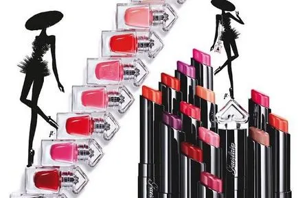 Swatch лакове и червила колекция Guerlain La Petite роба Noire пролет 2016 колекция (мостри) -