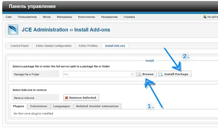 Instalarea și configurarea editor JCE pentru joomla 2