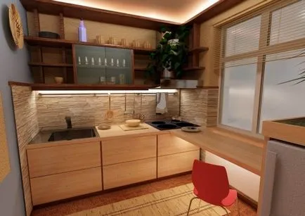 Interiorul confortabil de bucătărie mici idei cool