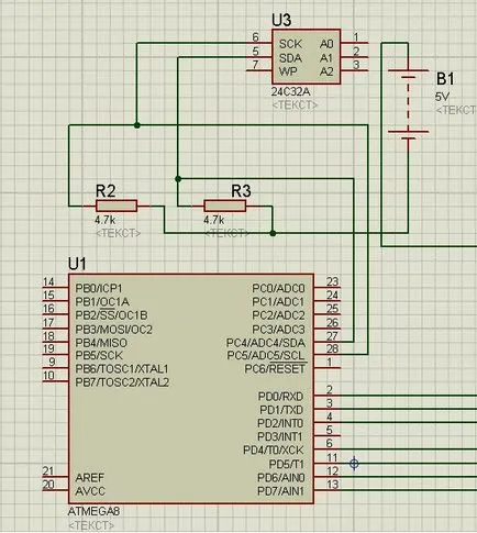 Memoria externă eeprom 24cxx serie și microcontroler AVR, dispozitive de laborator avr pe microcontrolere AVR
