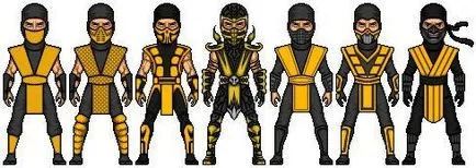 Toate costumele scorpion Mortal Kombat x