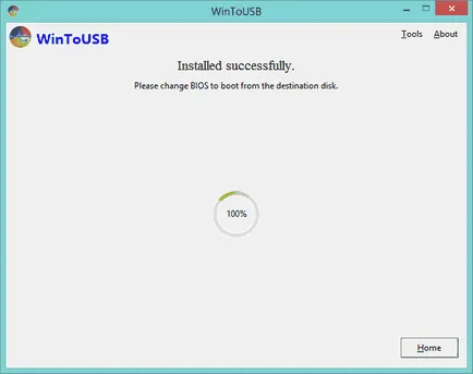 instrument Wintousb pentru a instala și rula Windows 7 de la USB-drive