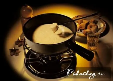 Brânză fondue vizualizări rețetă, fotografii