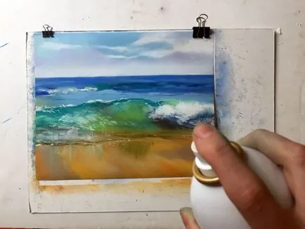 Rajzolj egy tengeri hullám, száraz pasztell smirgli - Fair Masters - kézzel készített, kézzel készített