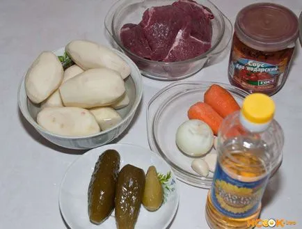 Azu с кисели краставички и картофи - рецепта със снимки готвене Тартар
