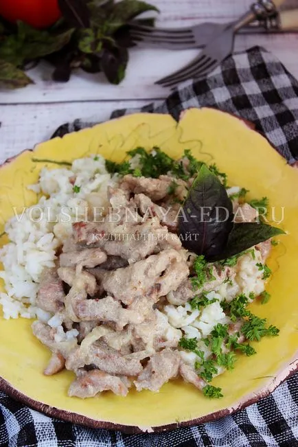 Stroganoff de carne de porc cu sos reteta cu fotografie, magie