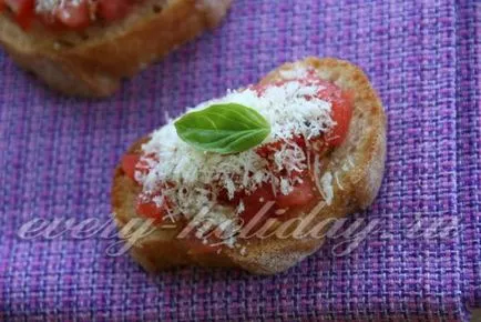 Bruschetta cu rosii si ierburi provensale reteta