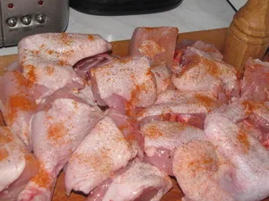 Пиле с гъби, почти на френски език