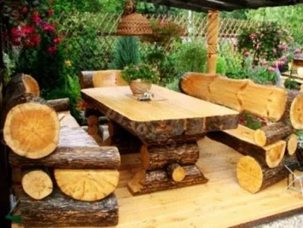 Градински мебели от дърво с ръцете си