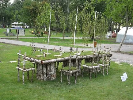 Градински мебели от дърво с ръцете си