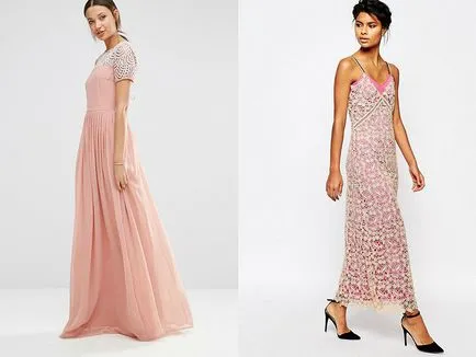 Дълга розова рокля като допълнение към вашия гардероб