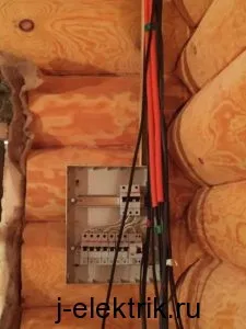 lucru electrică în casa de lemn din busteni