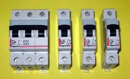 întrerupătoare de circuit - cum de a alege o singură fază și trei faze, cum să calculeze puterea necesară,