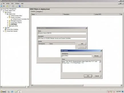 Filtrarea politicilor de grup prin filtre WMI, ferestre pentru administratorii de sistem