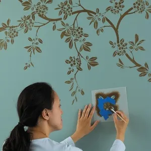 Снимки на интериора с уникален използване на шаблони прави със собствените си ръце, за да украсят стените