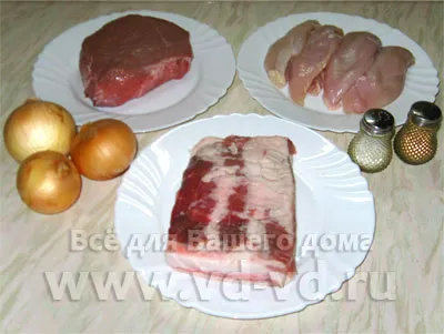 Фото рецепта на мляно говеждо, свинско и пилешко месо