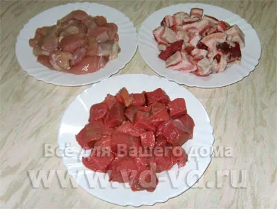 Photo recept darált marhahús, sertés és csirke