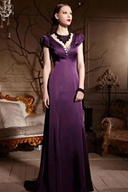 Purple вечерна рокля най-добрите, с бели, тъмни и фините нюанси